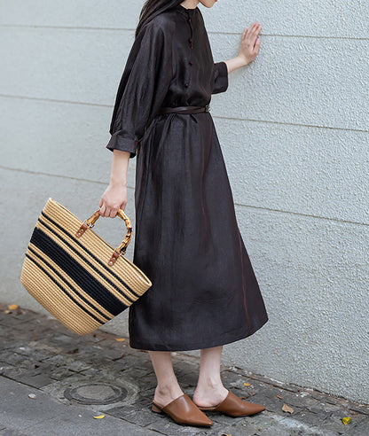 edoa Cracked Mud Silk Full Dress