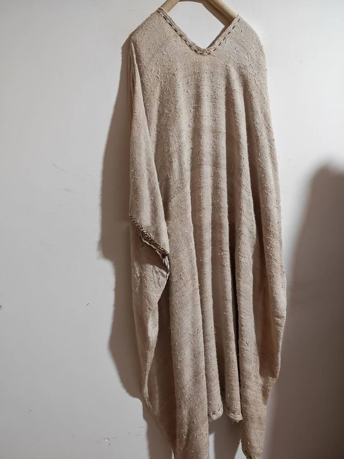 Oversized Natural Tussah Silk Slub Dress dr0391 X326