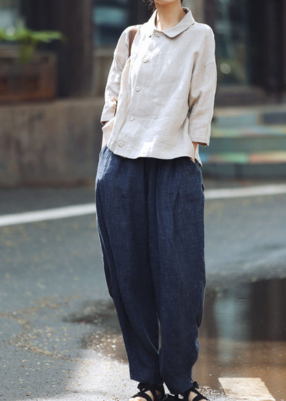 edoa Spring Loose Linen Short Jacket