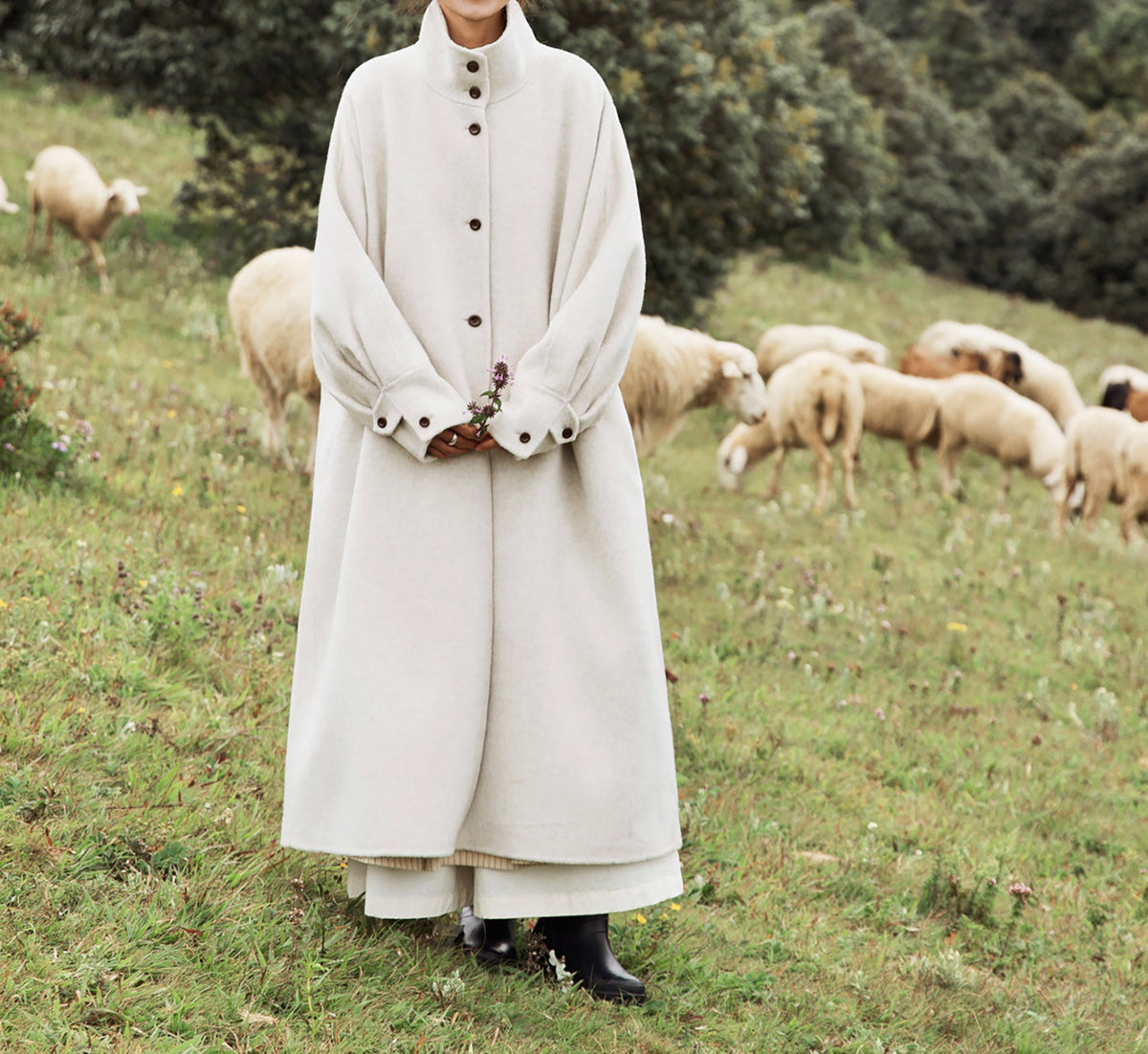 edoa Premium Double Faced Alpaca Oversized Coat