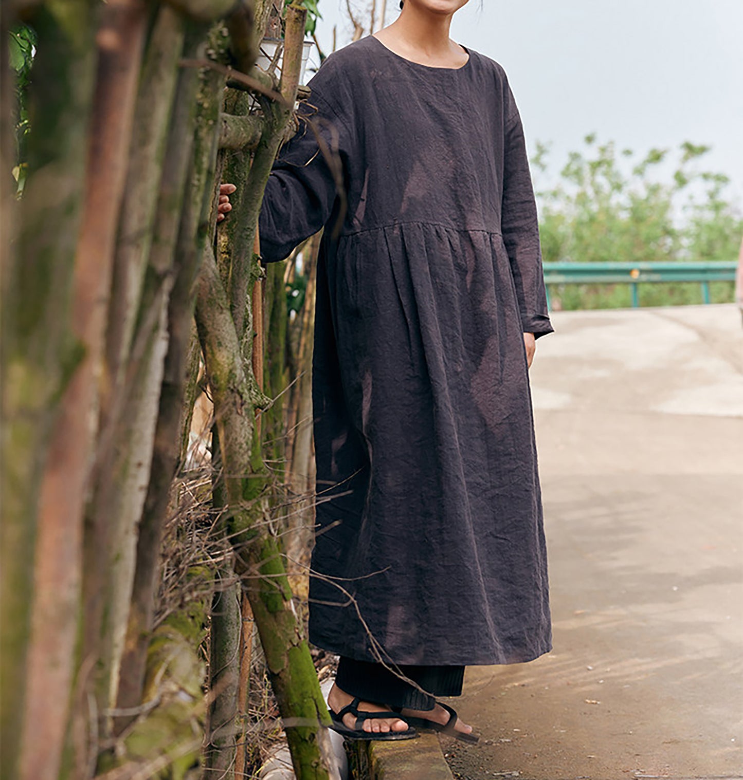 edoa Washed Linen Garden Dress