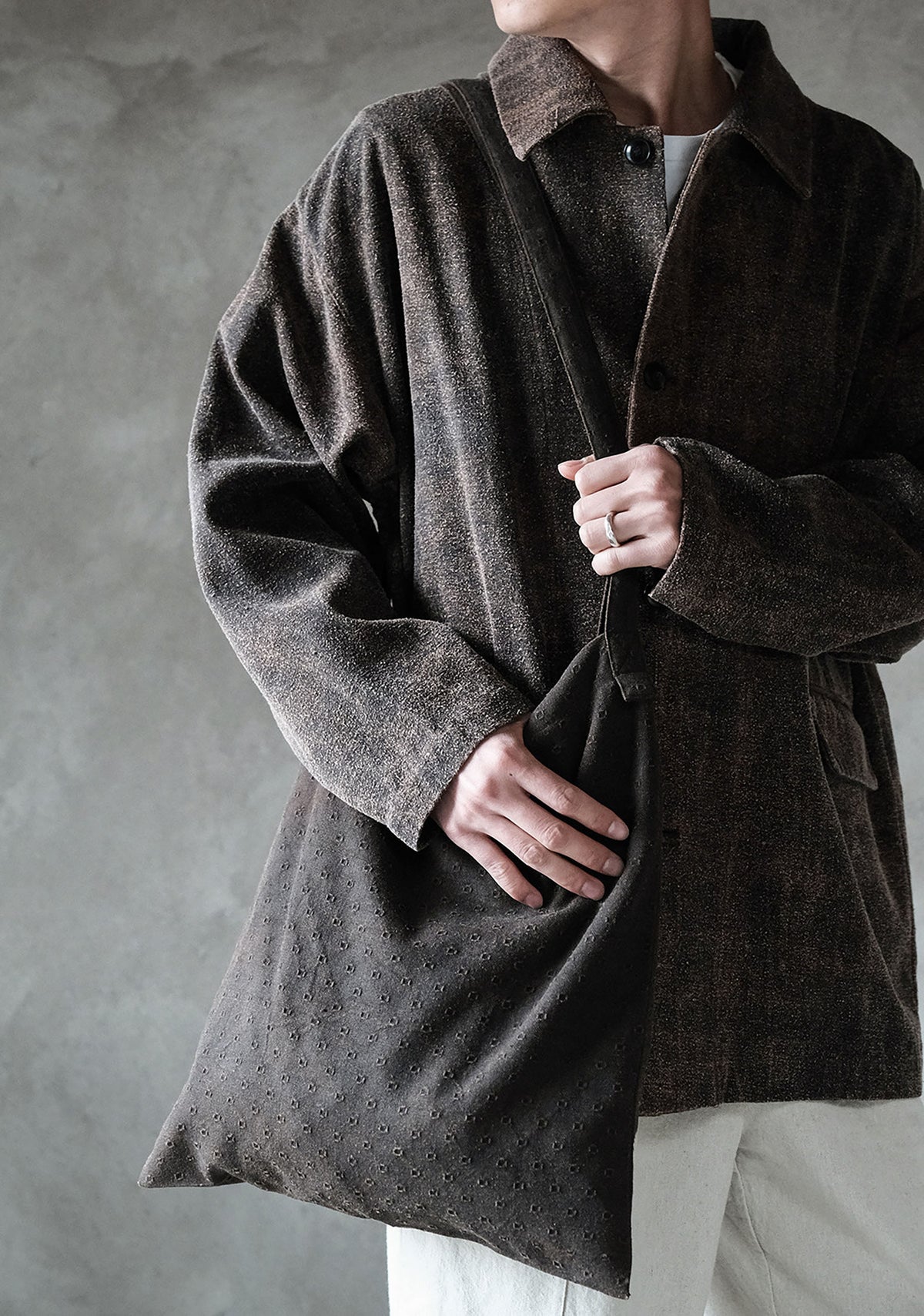 edoa Mud Tussah Silk Work Jacket