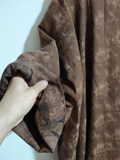 Reversible Mud Silk Linen Blend Jacquard Kimono Coat co0244 X336