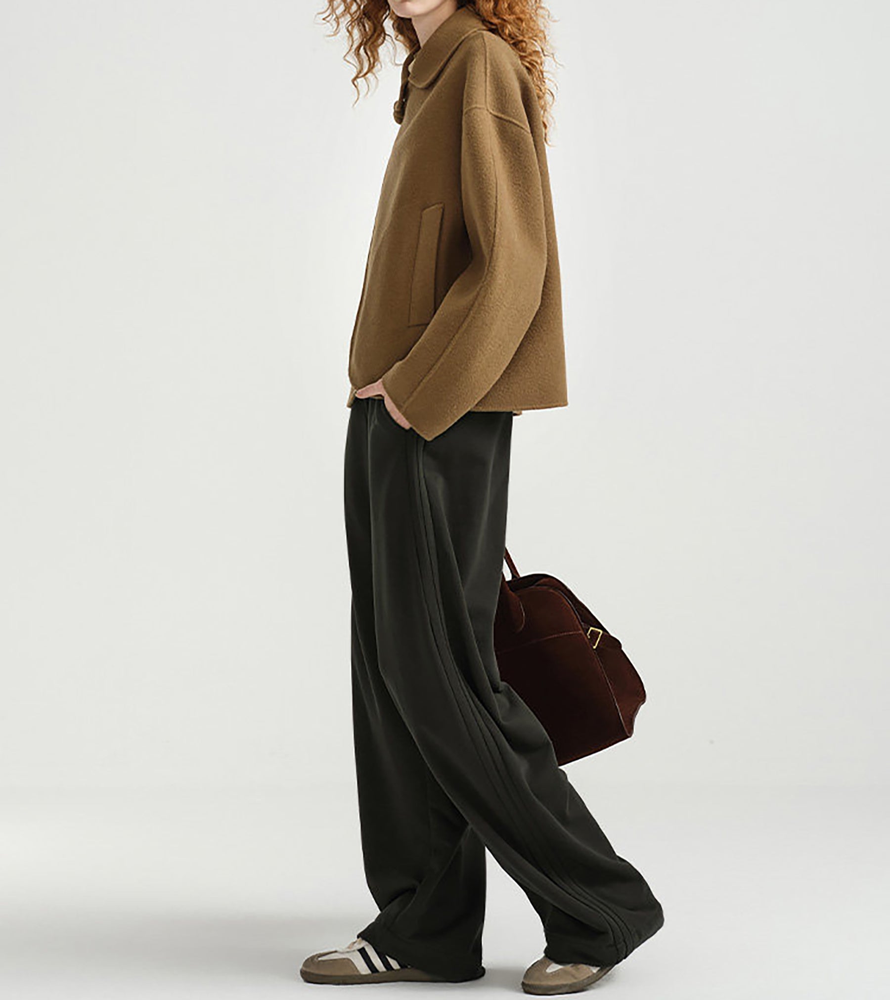edoa New Chinese Style Double-faced Wool Peacoat