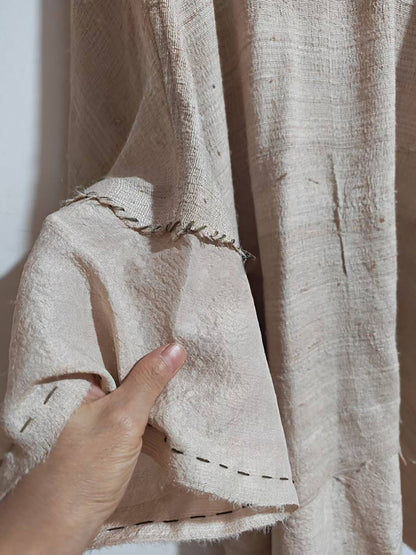 Oversized Natural Tussah Silk Slub Tunic to0329 X327