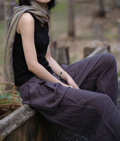 edoa Loose Fitting Tapered Linen Pants