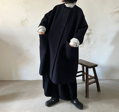 edoa Winter Boiled Wool Oversized Coat