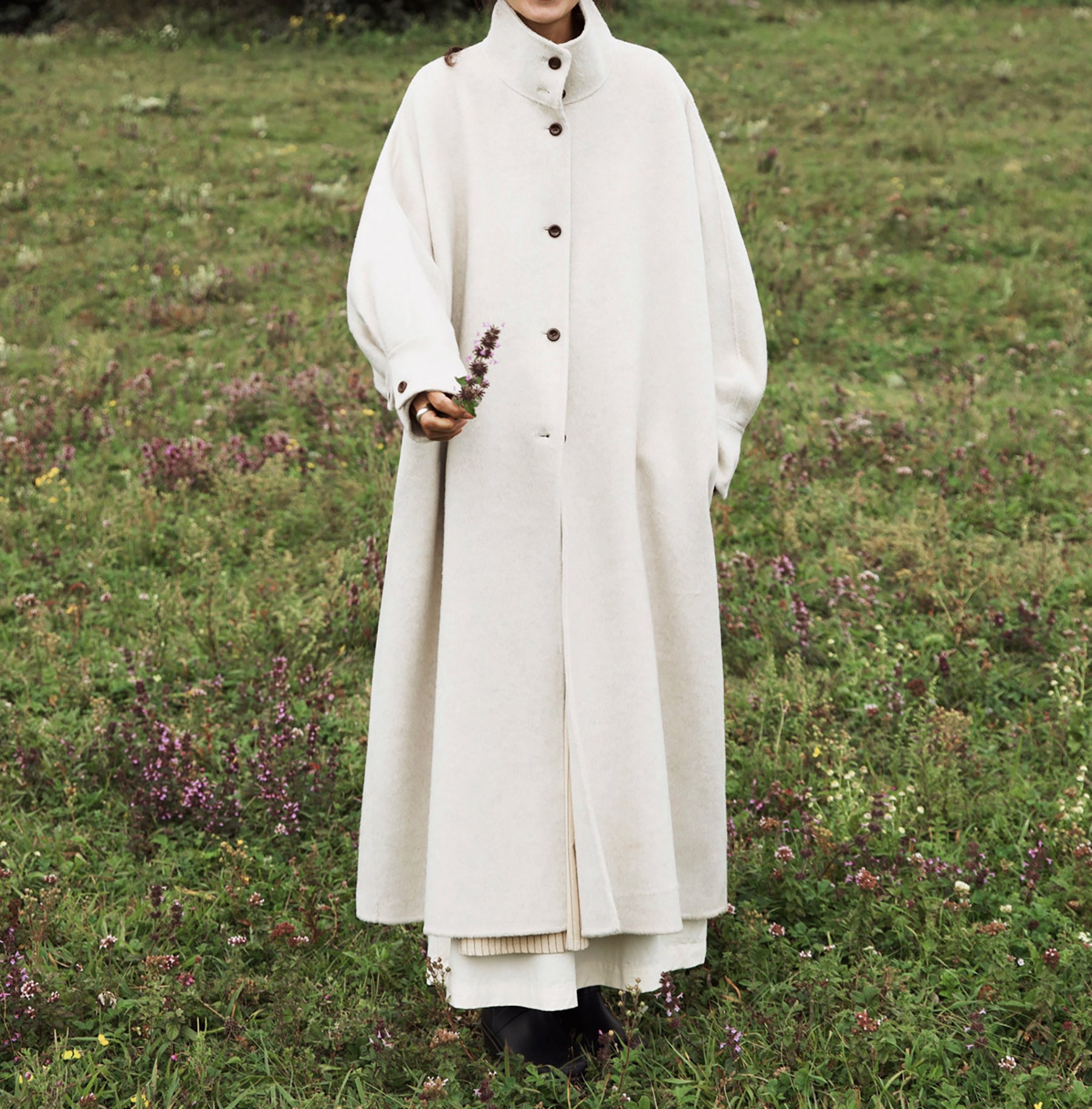 edoa Premium Double Faced Alpaca Oversized Coat