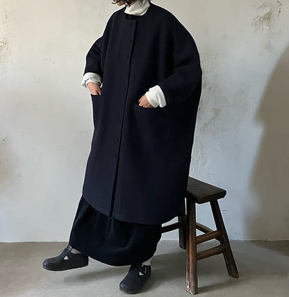edoa Winter Boiled Wool Oversized Coat