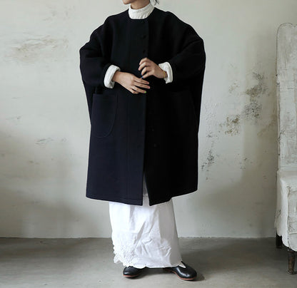 edoa Winter Boiled Wool Oversized Coat