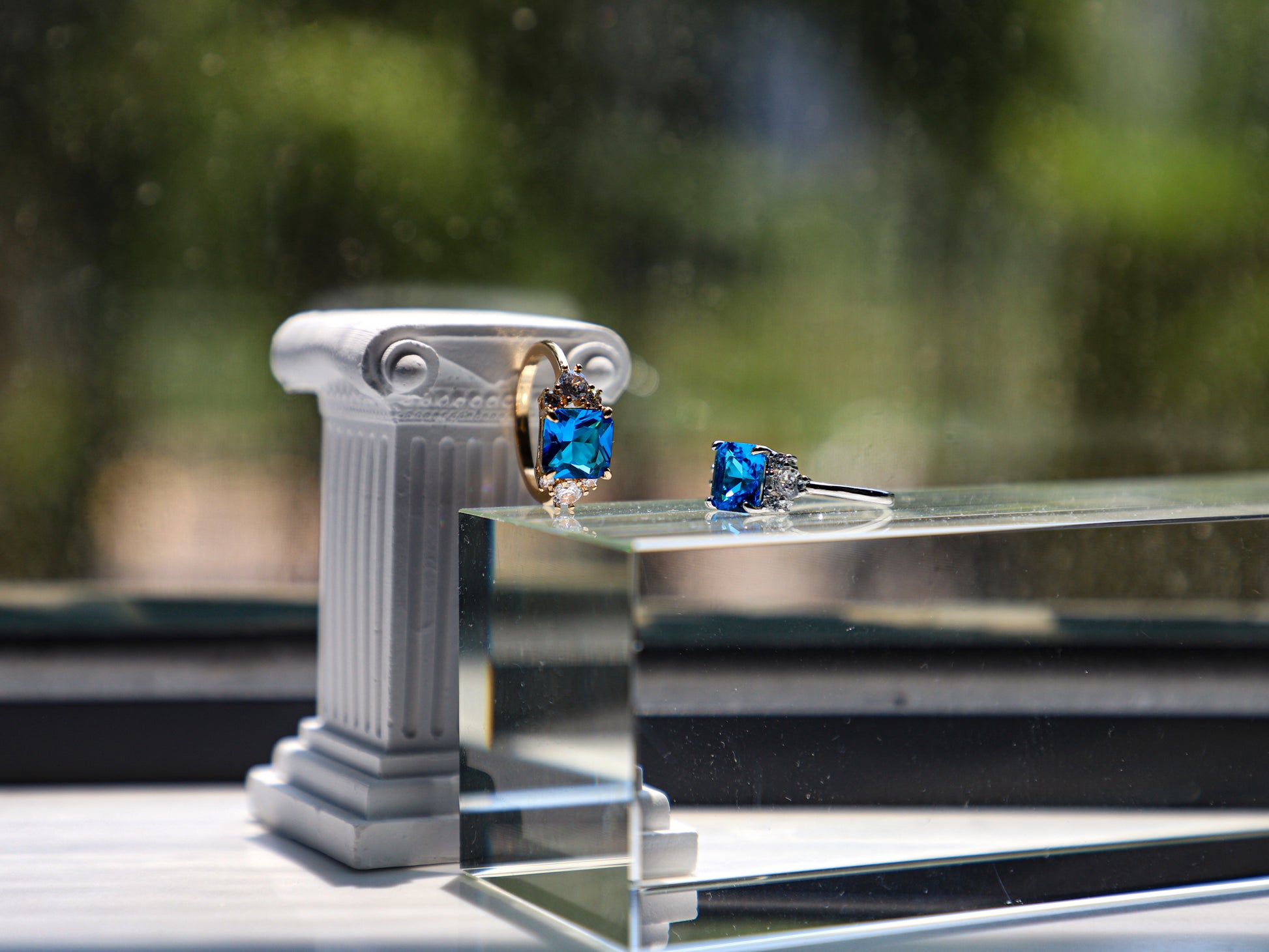 edoa Cube Sugar Sapphire Ring