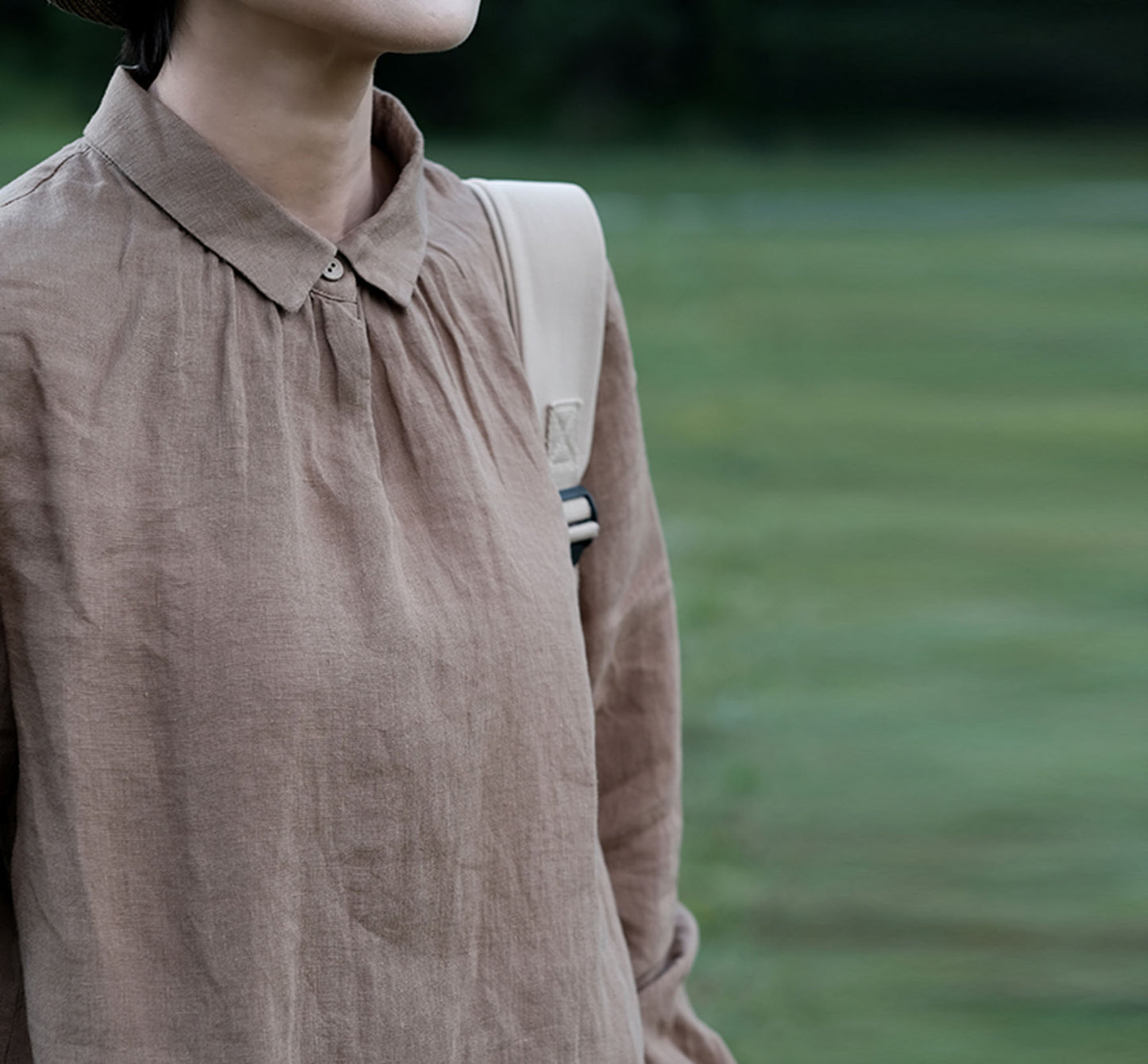 edoa Linen One-button Top 