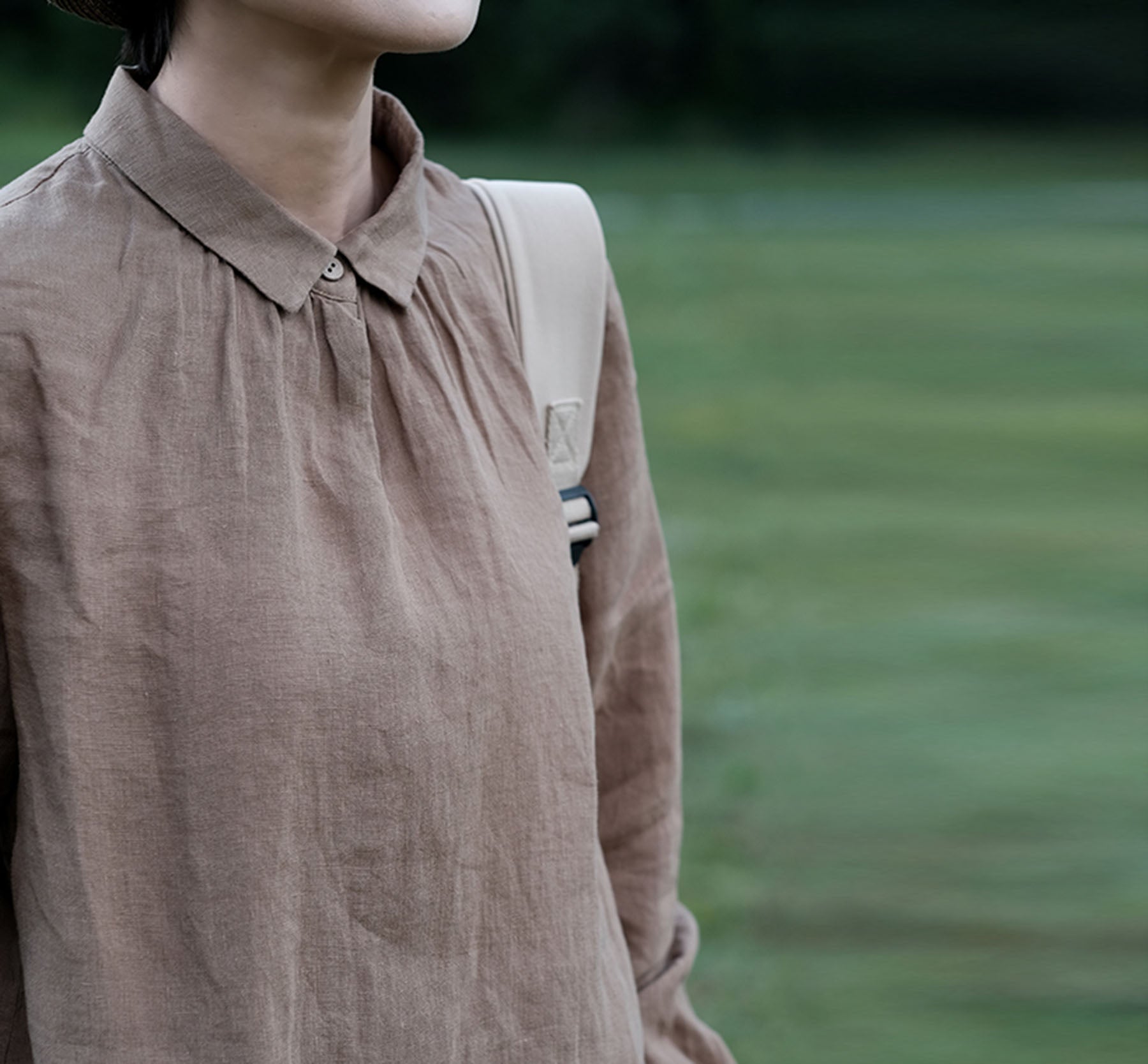 edoa Linen One-button Top 