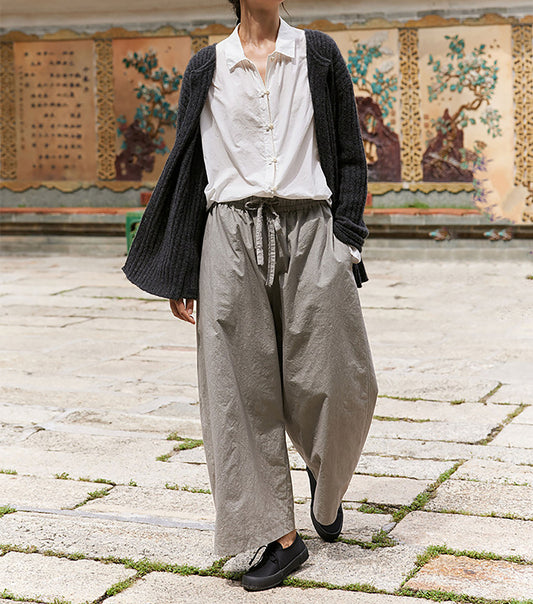 edoa High Density Japanese Cotton Wide Leg Pants