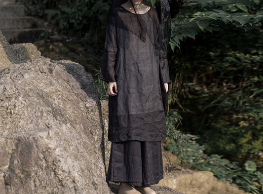 edoa High Counted Ramie Tunic Top