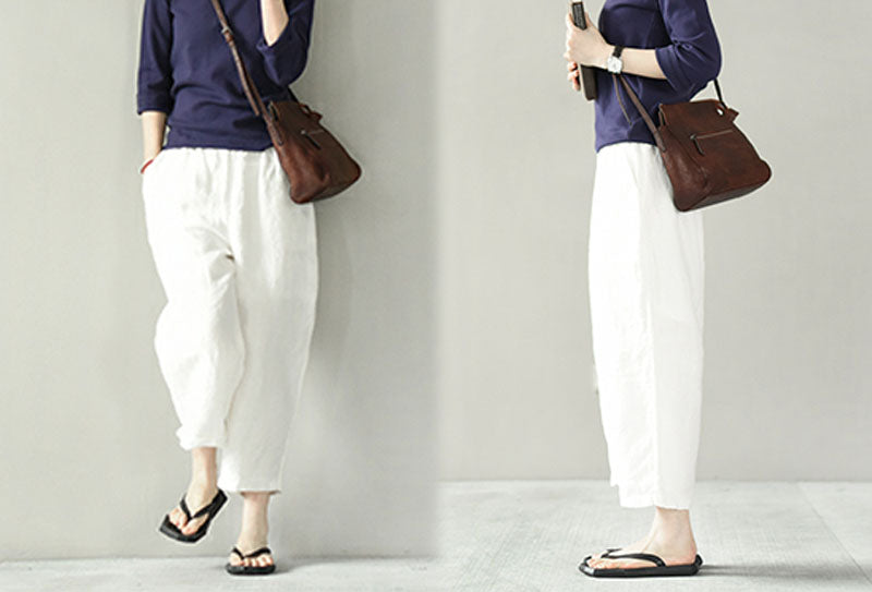 edoa Tapered Boyfriend Linen Pants