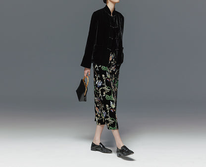 edoa Silk Velvet Lined Spring Jacket 