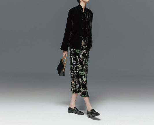 edoa Silk Velvet Lined Spring Jacket 