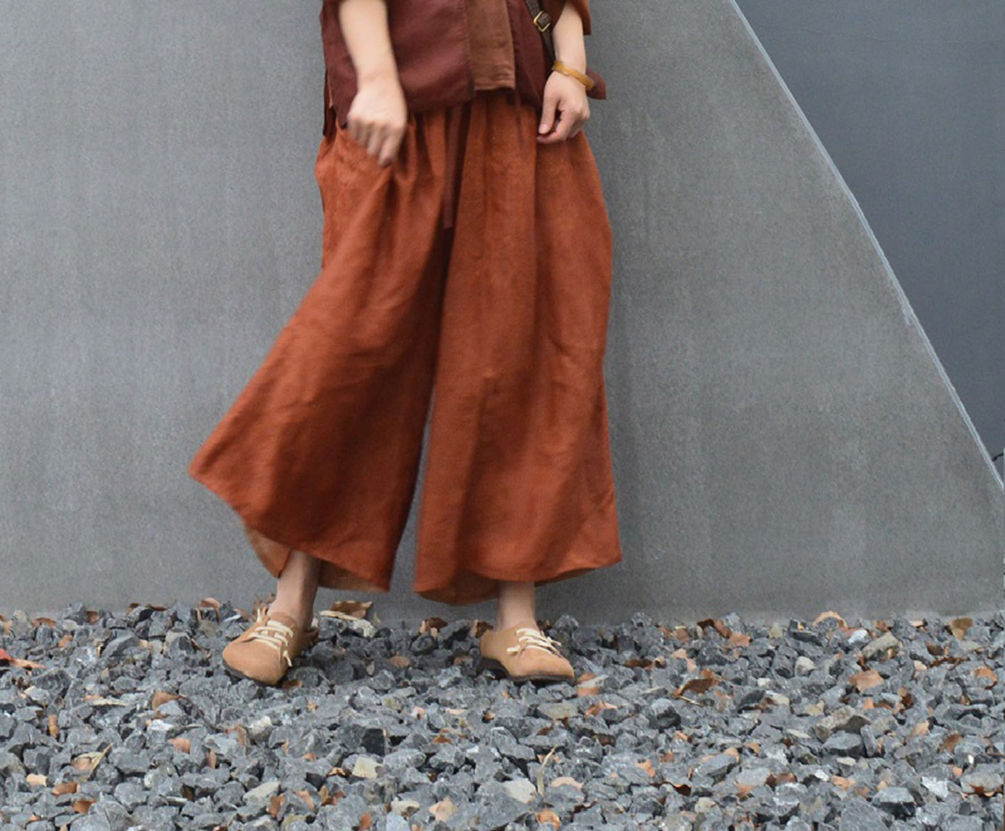 edoa Reversible Plant Dyed Silk Jacquard Wide Leg Pants 