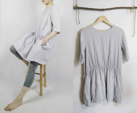 edoa Light Gray Tunic Swing Dress 