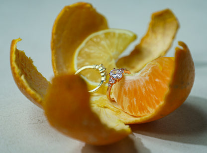 edoa Minimalist Dainty Oval Diamond Ring