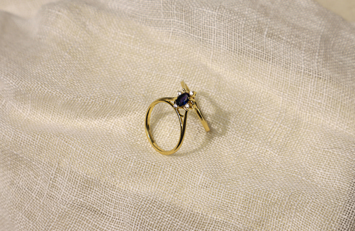 edoa edoa Two-Finger Switching Duo Gemstone Ring