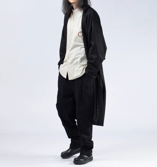 edoa Casual Loose-fit Thin Wool blend Raglan Sleeve Zen Overcoat