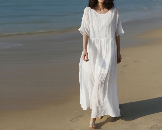 edoa High Counted Ramie Dress