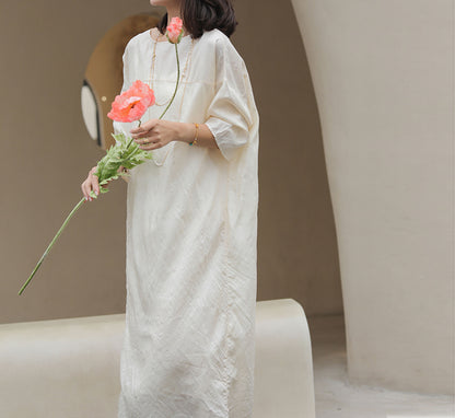 edoa Minimalist Tussah Silk Tunic Dress