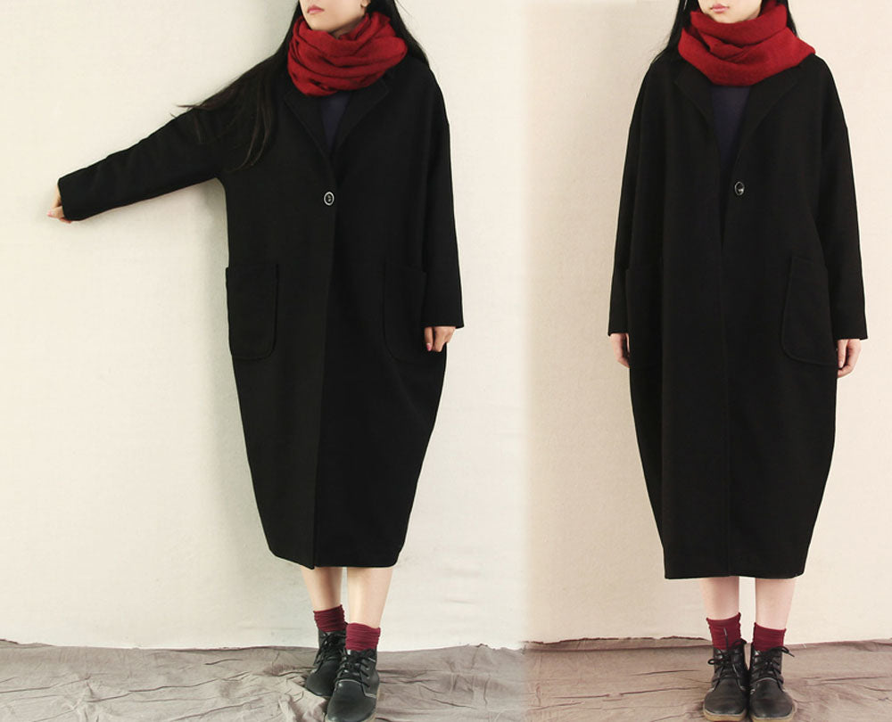 edoa Oversized Wool Coccon Coat