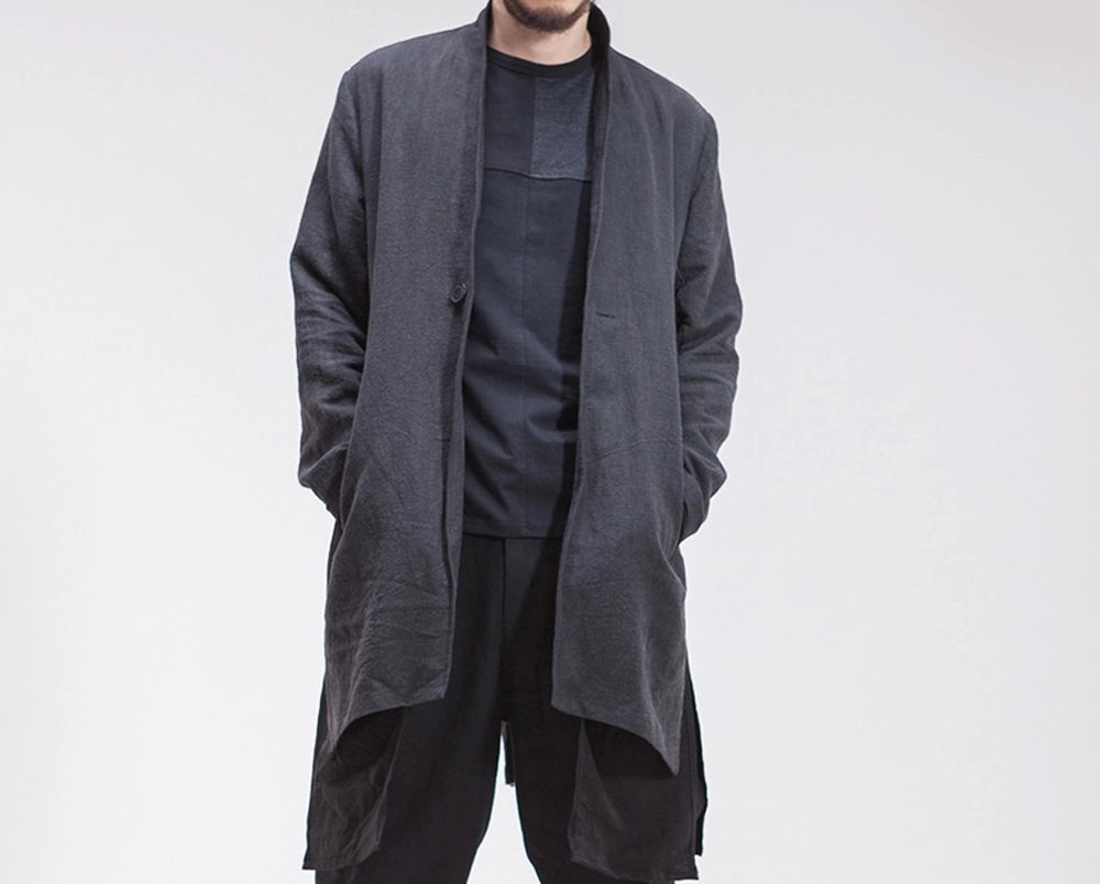 edoa double layer washed linen jacket