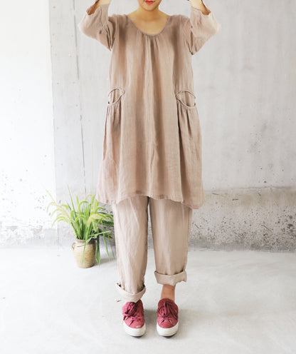 edoa Flare sleeves Linen Gauze Blouse