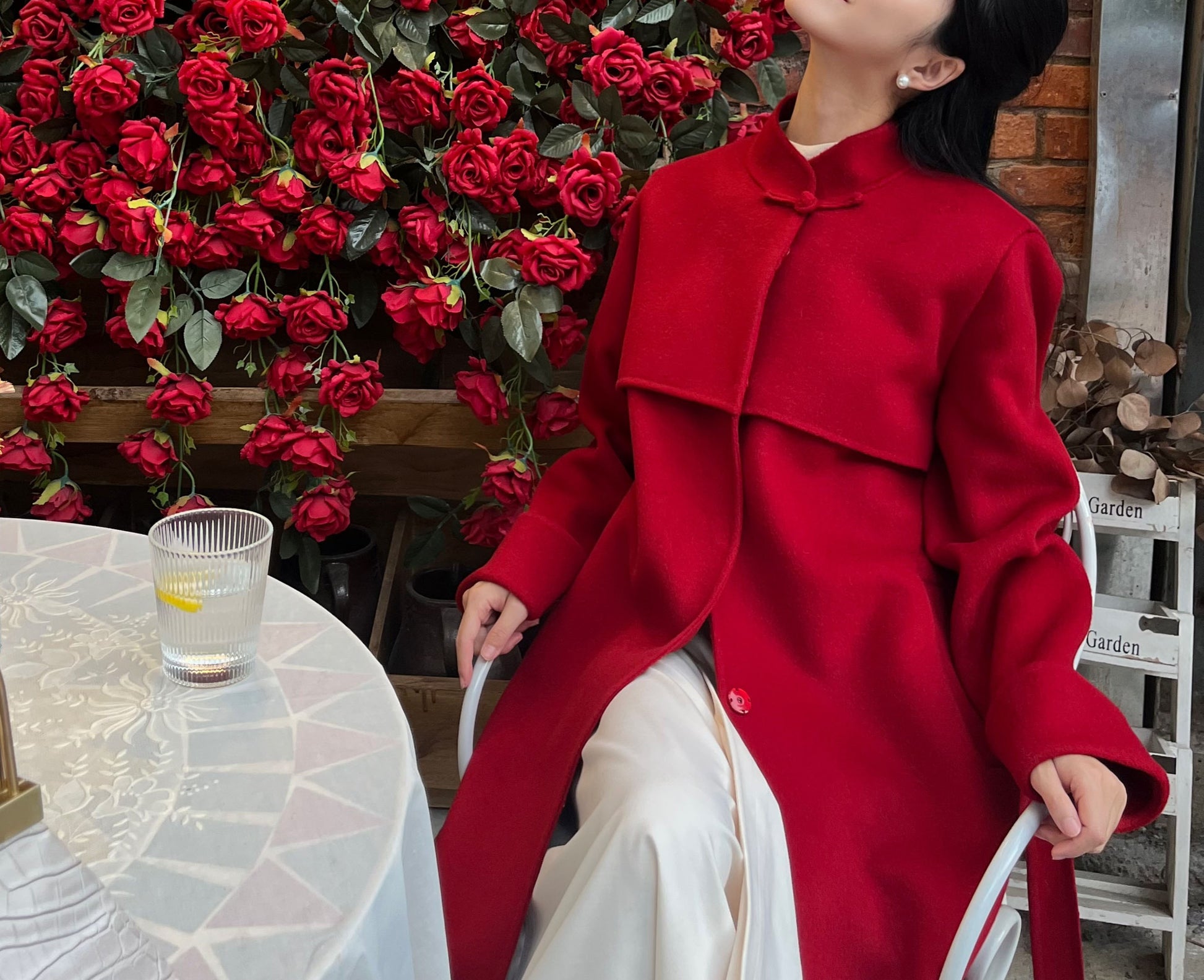 edoa Premium Double Faced Wool New Chinese Style Coat