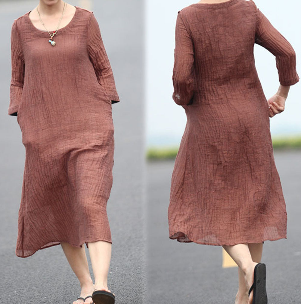 edoa Textured Linen A-line Tunic