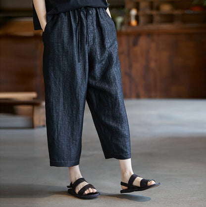edoa Cracked Mud Silk Tapered Pants