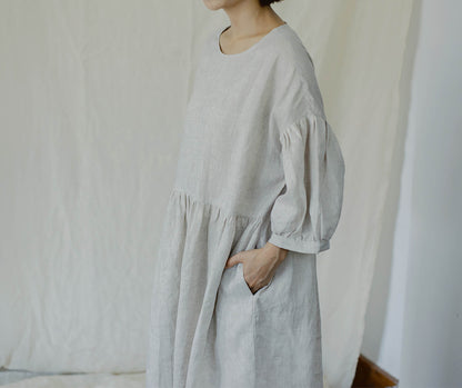 edoa Dropped Shoulders Higher Waistline Dress
