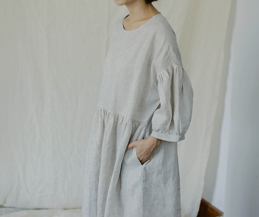 edoa Dropped Shoulders Higher Waistline Dress