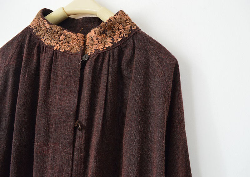 edoa Mud Tussah Silk Jacket with Hand Embroidery