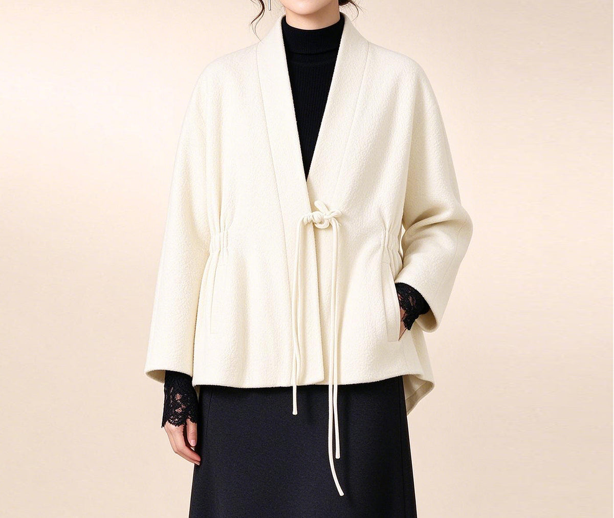 edoa Winter Boiled Wool Chinese Coat