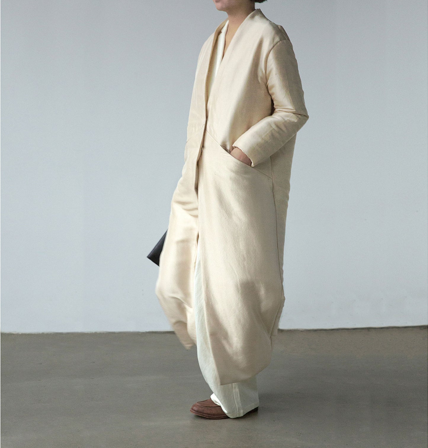 edoa Light Weight Dupioni Silk Padding Coat 