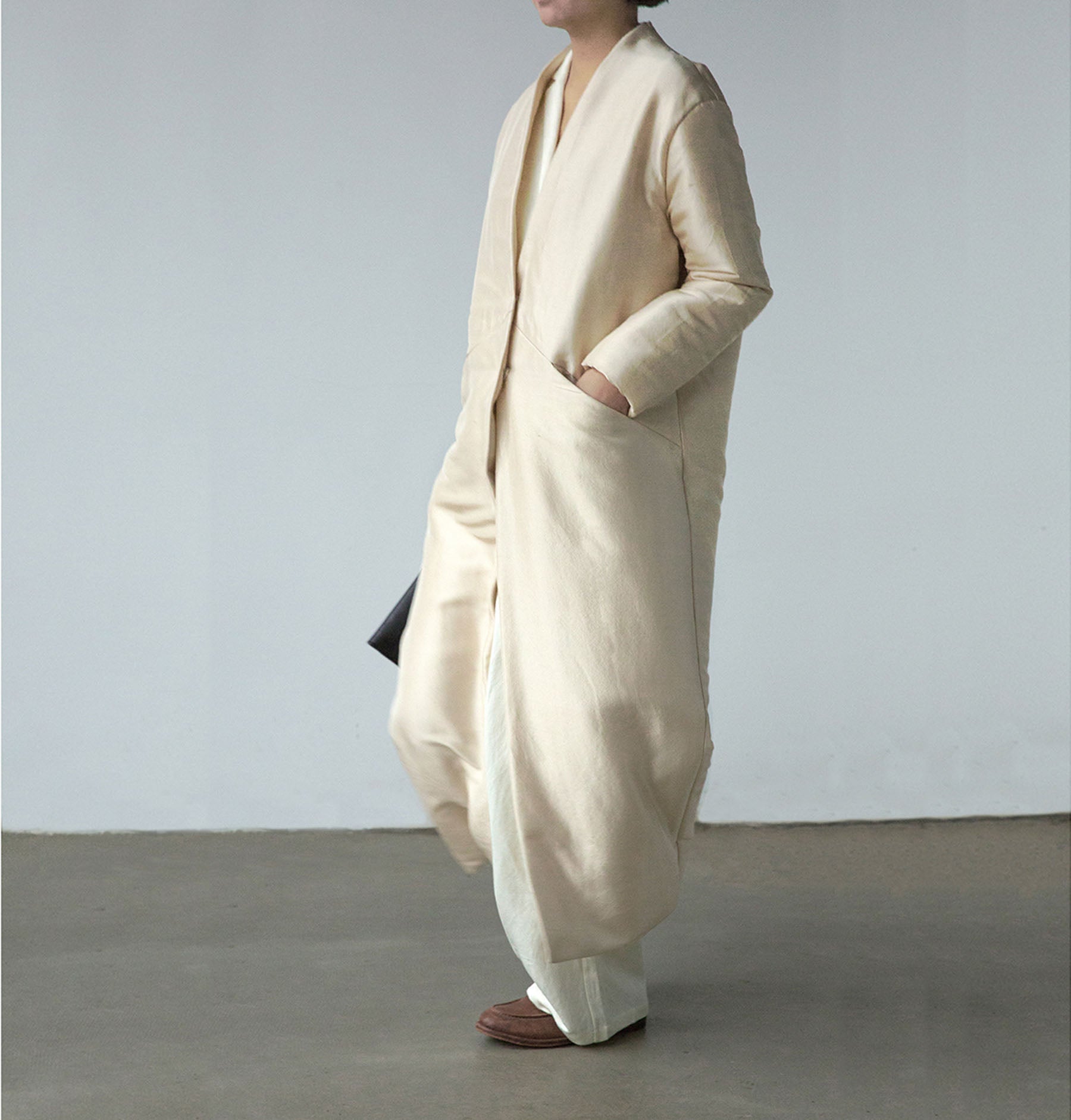 edoa Light Weight Dupioni Silk Padding Coat 