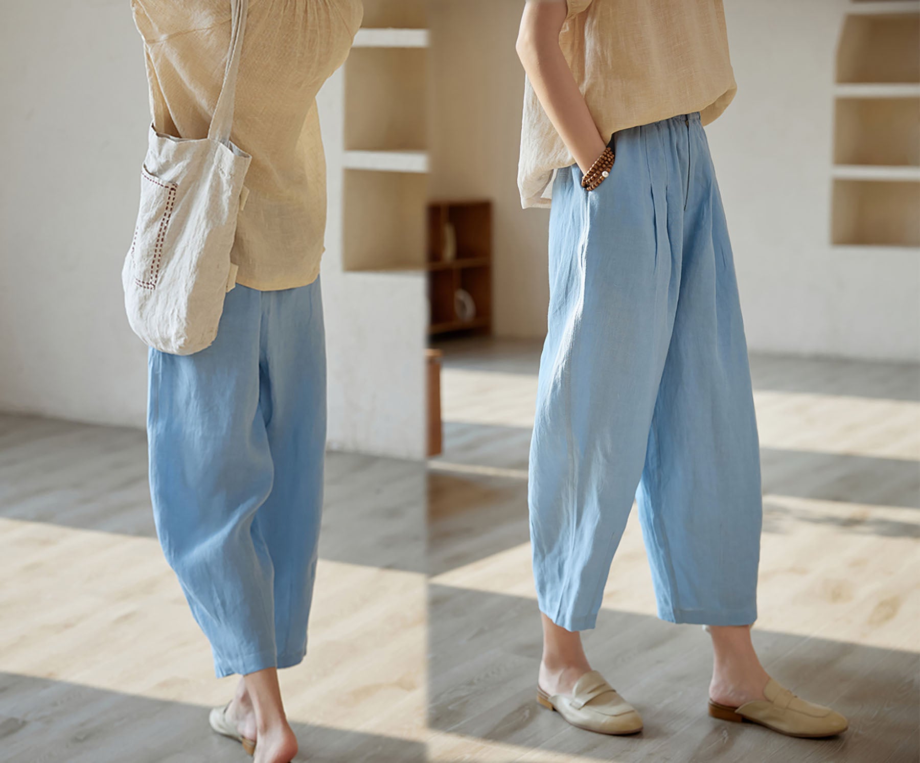 edoa High Count Linen Pants