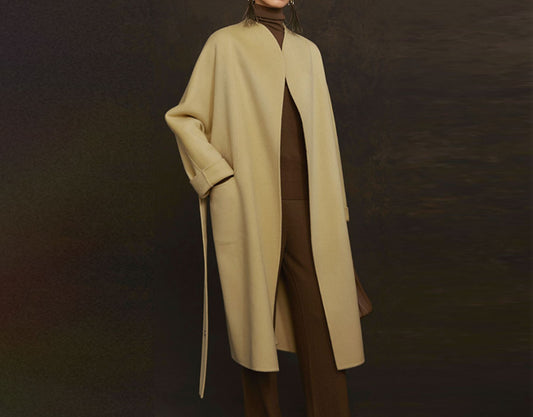 edoa Double Faced Wool Wrap Coat 
