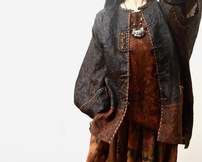 Reversible Mud Silk Organza Chinese Jacket ja0037 X281