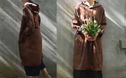 edoa Reversible Mud Silk Hooded Dress 