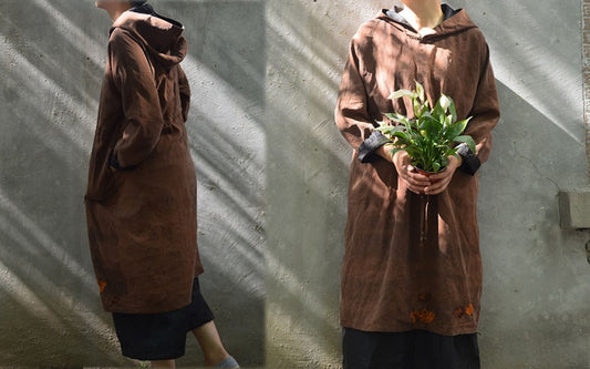 edoa Reversible Mud Silk Hooded Dress 