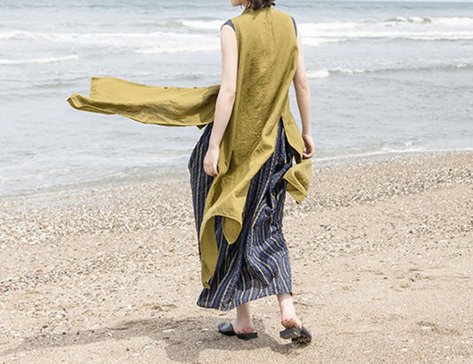 edoa Summer Linen Long Vest