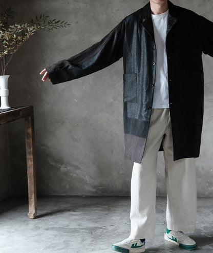 edoa Mud Tussah Silk Patchwork Coat