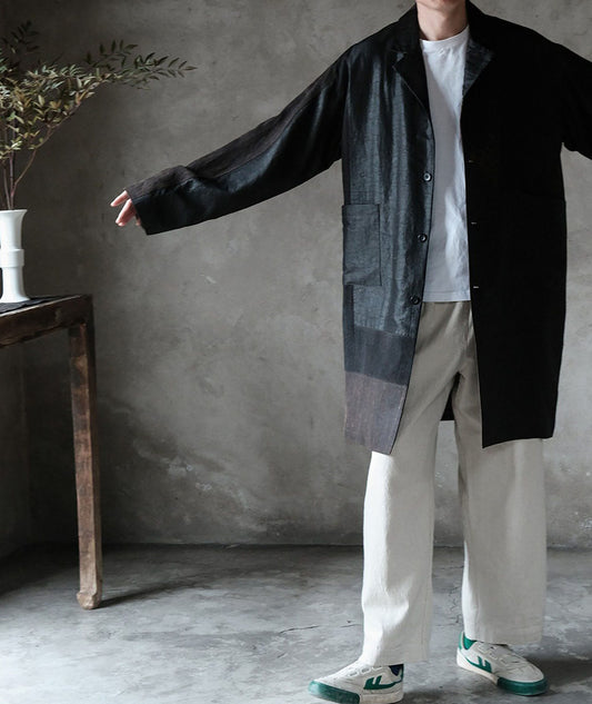 edoa Mud Tussah Silk Patchwork Coat