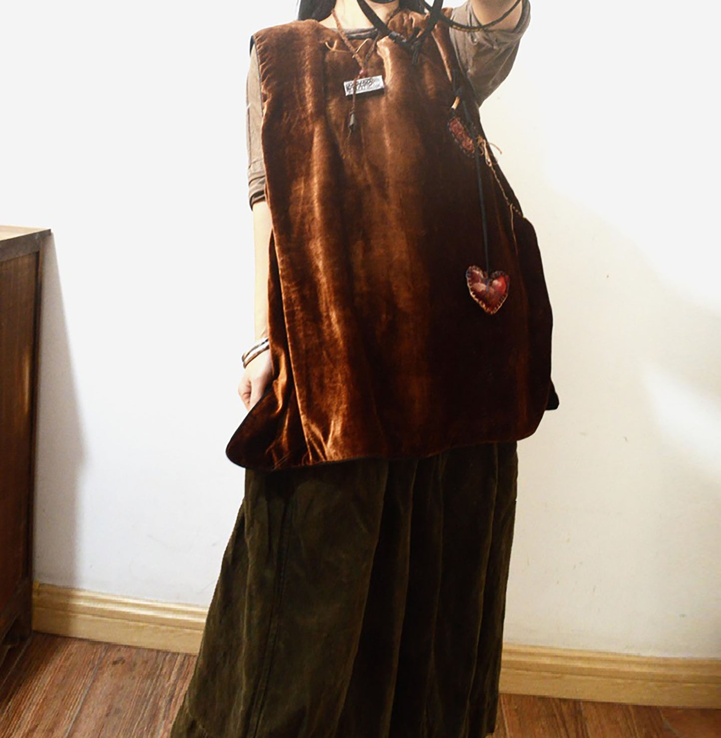 Mud Silk Velvet Padded Chinese Vest to0169 X302